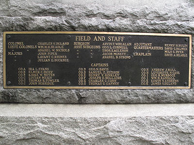 Tablet recognizing the field and staff and captains of the regiment. Photo ©2014 Look Around You Ventures, LLC.